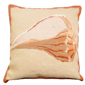 Whelk Shell 18"x18" Needlepoint Pillow