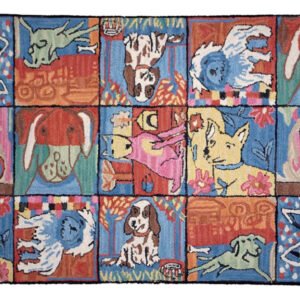 All for the Love of Puppies Hand Hooked Wool Rug