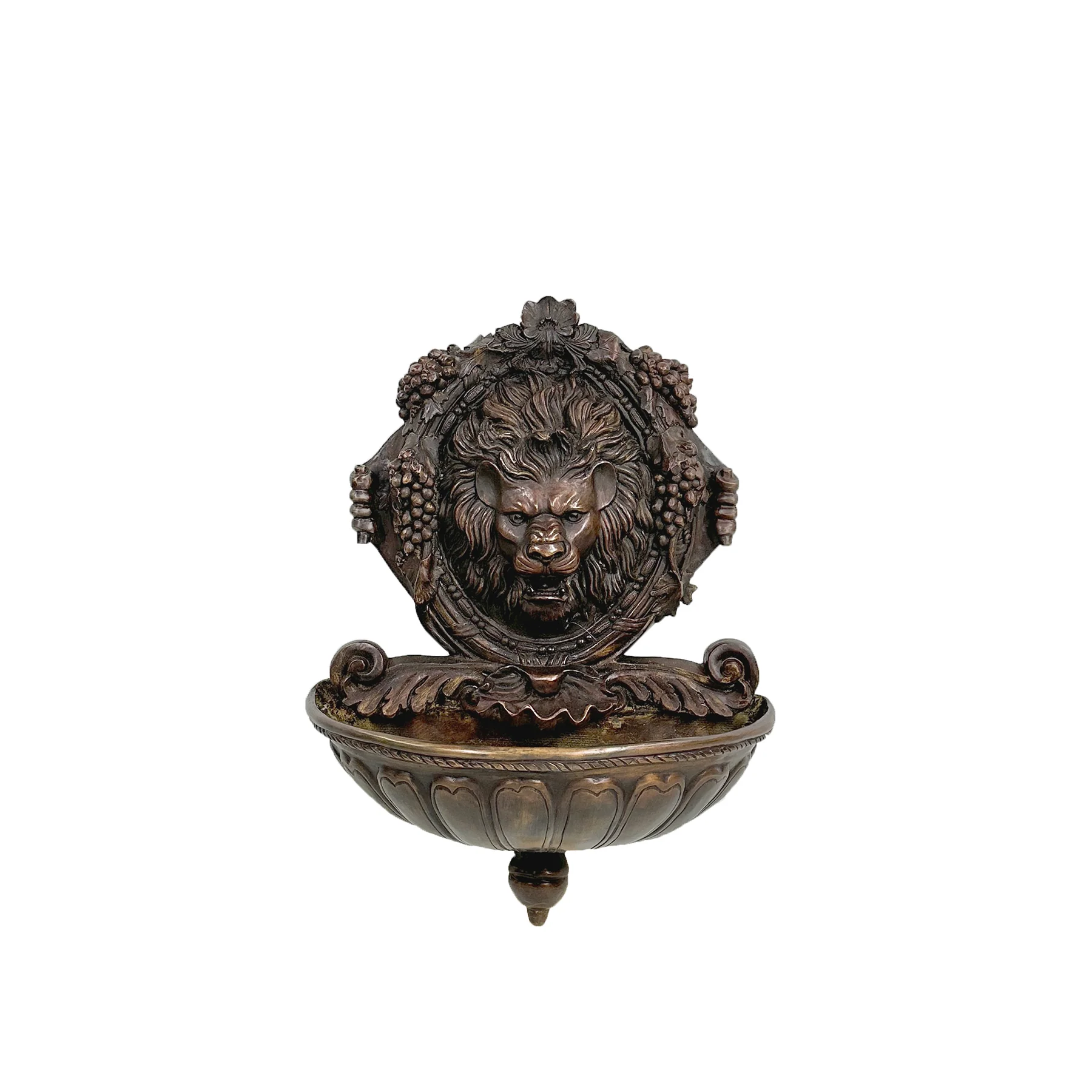 Bronze Recirculating Lion Head Wall Fountain