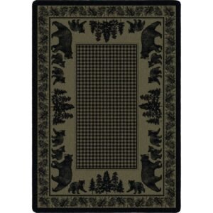 Bear Family - Green – Mountain Lodge Retreat Area Rug