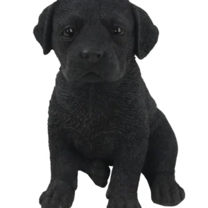 Black Labrador Puppy Statue Figurine