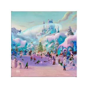 Snowman Sanctuary - 14" x 14" Gallery Wrapped Canvas