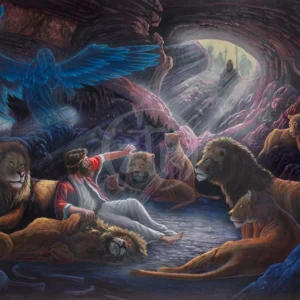 Daniel in the Lion's Den - 12" x 16" Limited Edition Canvas