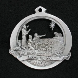 Glory to God Pewter Christmas Ornament by Andy Schumann