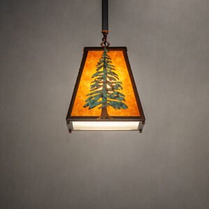 10" Square Tall Pines Pendant