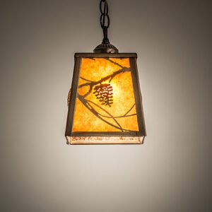 7" Square Whispering Pines Pendant