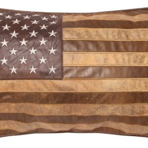 American Flag Faux Leather Pillow