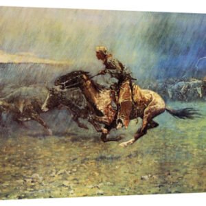 The Stampede by Frederic Remington – 24 x 16 in Gallery Wrapped Canvas