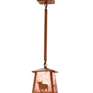 7.5"Sq Cowboy & Steer Pendant