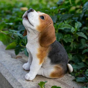Beagle Puppy Howling Statue Figurine