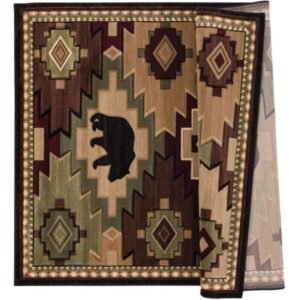 Black Bear Mountain – Rustic Cabin Retreat Area Rug
