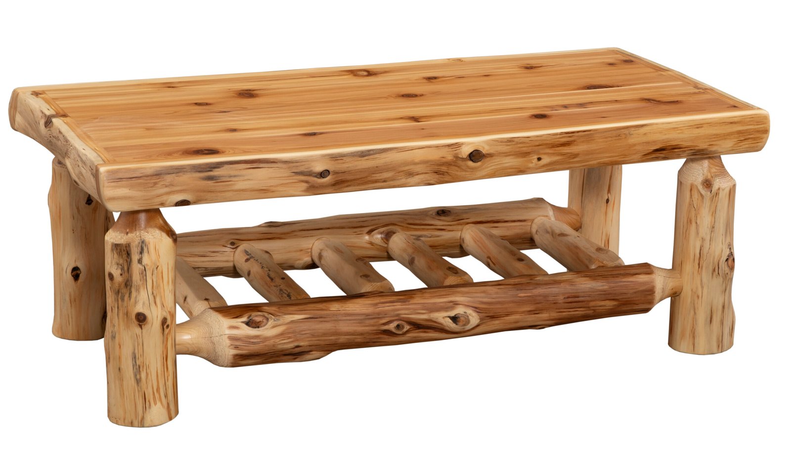 Cedar_Log_Coffee_Table Cedar Log Rectangle Coffee Table - 48" x 24"