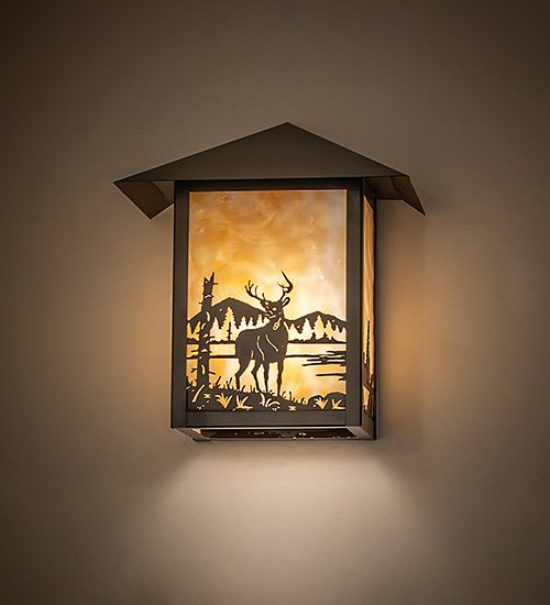 Craftsman Rustic Sconce Seneca Deer Creek Left Wall Sconce - 9" Wide