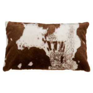 Faux Fur Cow Hide Pillow – Brown