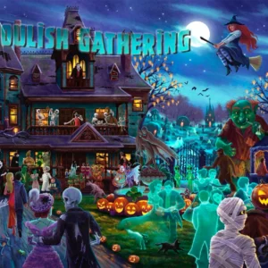 A Ghoulish Gathering - 12" x 18" Wood Sign