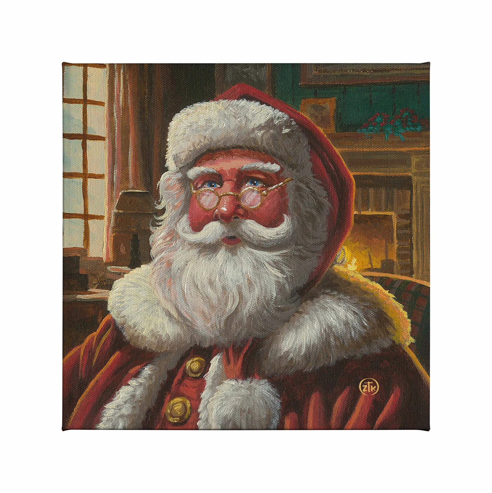 Old St. Nick - 14" x 14" Gallery Wrapped Canvas Old St. Nick - 14" x 14" Gallery Wrapped Canvas